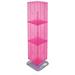 Azar Displays 701464-PNK Pink Four-Sided Pegboard Tower Floor Display on Revolving Base. Spinner Rack Stand. Panel Size: 14 W x 60 H