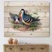 East Urban Home Vintage Birds In The Wild IV - Traditional Print On Natural Pine Wood in Black | 25 H x 35 W x 0.78 D in | Wayfair