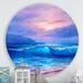 East Urban Home Golden Sunset Over The Sea By The Beach - Nautical & Coastal Metal Circle Wall Art Metal in Blue | 29" H x 29" W x 1" D | Wayfair