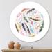 East Urban Home Vintage Bird Feathers In Circle - Traditional Metal Circle Wall Art Metal | 11" H x 11" W x 1" D | Wayfair