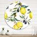 East Urban Home Lemon & Olive Branches II - Tropical Metal Circle Wall Art Metal | 23" H x 23" W x 1" D | Wayfair 88B227021A564714B8B7D5E4AE3C023E