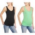 Maternity Sleeveless Tank With Flattering Side Ruching, 2-Pack - Available in Plus Sizes