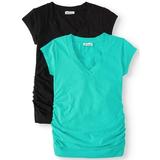 Oh! Mamma Maternity V-neck Tee 2 Pack - Available in Plus Sizes