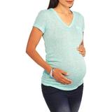 Maternity Vneck Light Hatch Side Cinch Pocket Tee