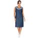 Jessica London Women's Plus Size Cotton Denim Sheath Dress 100% Cotton