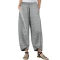 Womens Solid Color Wide Leg Pants Elastic Waist Casual Loose Trousers