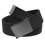 Men's Golf Belt in 1.5 Polished Pewter Flip Top Buckle with Canvas Web Belt Large Black