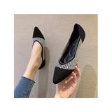 UKAP - Girl's Flats Pointed Toe Black Knit Shoes Ballet Flat Loafer Shoes Black Business Work Flats
