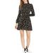 Allegra K Junior's Ruffled Fit and Flare Back Tie Waist Floral Dress