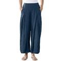 Avamo Womens High Waist Linen Pants Trousers Casual Loose Solid Color Wide Leg Pants with Pockets