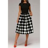 Junior Solid Bust Dotted Skirt Casual Dress