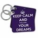 3dRose Keep calm and follow your dreams. Purple. - Key Chains, 2.25 by 2.25-inch, set of 2