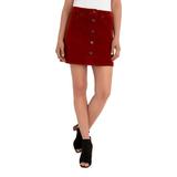 No Boundaries Juniors' Cordurouy Button Front Skirt