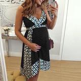 Women's Fashion Comfortable Floral Print Strap Maternity Irregular Dress