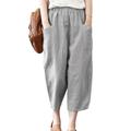 Sexy Dance Cotton Linen Loose Trousers Pants Beach Wide Leg Pants Straight Casual Baggy Trouser Pants Size S-5XL