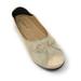 Victoria K Women's Foldover Sueded Faux Fur Gold Bow Ballerina Flats