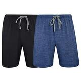 Hanes Mens & Big Mens Brushed Performace Knit Short - 2 Pack, 41315 Bright Blue Space Dye / Medium