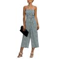 UKAP Sexy Cold Shoulder Flowy Jumpsuit with Pockets Ladies Fashion Summer Wide Leg Long Rompers High Waist Bandage Overalls Playsuit