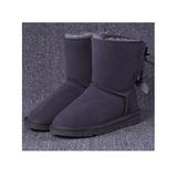 UKAP Snow Boots For Women Warm Mid Tube Round Toe Boots With Bowknot Non-slip Big Cold Weather Boots, Gift