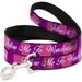 buckle-down dog leash cheshire cat stripe follow me to wonderland pink purple white available in different lengths and widths for small medium large dogs and cats