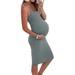 Pregnant Women Dress Summer Sleeveless Bodycon Midi Dress for Photoshoot Baby Shower Dress