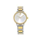 Movado Bold Evolution Gold-Tone Steel Silver Dial Quartz Ladies Watch 3600651 Pre-Owned