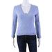 Pre-ownedRalph Lauren Black Label Womens Mitered Cable Knit V Neck Sweater Blue Medium