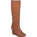 Women's Journee Collection Langly Wide Calf Wedge Heel Knee High Boot