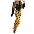 Women's Casual Pants Plaid Printed Trousers