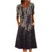 NHT&WT Plus Size Beach Floral Maxi Dress for Women Casual Long Dress Loungewear Sundress