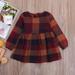 Infant Baby Paild Dress Casual Style Dress Loose Plaid Pattern Long Sleeve Round Neck One-piece Autumn Winter Spring Dress