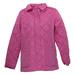 Isaac Mizrahi Live! Women's Sz M Quilted Barn Jacket Printed Lining Pink A384602
