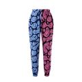 SANNEDONG Womenâ€™s Wild Casual Trousers Fashion Contrast Color Printing Mid-waist Beam Feet Pants