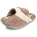 Women's Super Soft French Terry Upper/Insole Closed Toe Clog Slipper W/Felt Collar Trim Slipper W/ Memory Foam (L, Taupe-346)