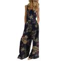 UKAP Women's Summer Floral Long Jumpsuit Sleeveless Wide Leg Palazzo Jumpsuits High Waist Casual Loose Romper Overall with Pockets