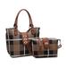 POPPY Fashion Satchel Bag Tote Shoulder Bag & Crossbody Pouch 2pcs Handbags Set for Women