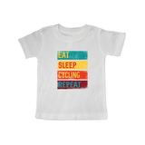 Inktastic Cycling Gifts Funny Eat Sleep Cycling Repeat Infant T-Shirt Unisex