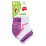 Girls' Sport Ankle Socks, 4-Pack