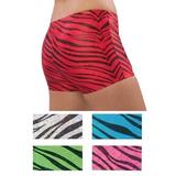 Pizzazz Women Multi Color Zebra Glitter Boys Cut Briefs Adult