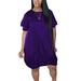 Summer Short Sleeve Bubble Midi Dress for Women Loose Casual Tunic Tops Dress Ladies Party Clubwear T Shirt Dress