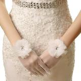 1 Pair Wedding Gloves Fashion Floral Lace Bridal Gloves Evening Gloves for Bride