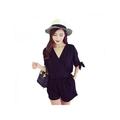 Topumt Women Summer V-neck Bow Romper Casual Shorts Jumpsuit Trousers