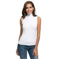 Tuscom Women's Sleeveless Top Long Neck Tank Top Sleeveless Turtleneck for Women Summer Fall