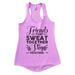Womens Flowy Tank Top â€œFriends That Sweat Together Stay Together" Workout Buddy Tank Top Small, Lilac