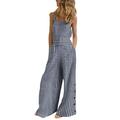 Avamo Womens Palazzo Jumpsuit with Pockets Polka Dot Long Jumpsuits Sleeveless Rompers Overalls Playsuit