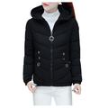 YIWULA Fashion Women Winter Warm Hooded Cotton Winter Jacket Solid Long-Sleeved Coat