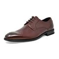 Bruno Marc Mens Oxford Shoes Genuine Leather Lace up Casual Shoes Dress Shoes WASHINGTON-5 DARK/BROWN Size 9