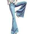 Spftem Women Daily Hight Waisted Wide Leg Denim Jeans Stretch Slim Pants f Length Jeans