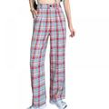 Loose And Thin High-waist Straight-leg Casual Plaid Drape Wide-leg Pants