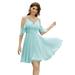 Ever-Pretty Women's Elegant A-Line Ruffle Sleeves Knee-Length Bridesmaid Dress 80007 Sky Blue US6